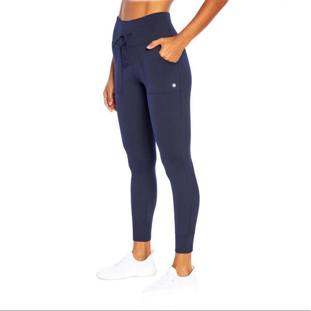 Bally Total Fitness Size Large 27” Midnight Blue Picket Jogger Leggings